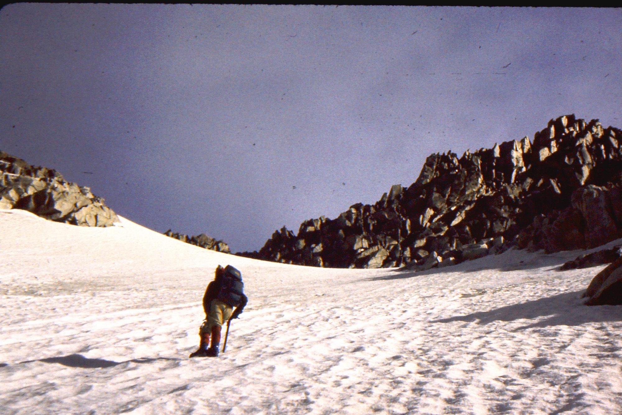 skiing with pack