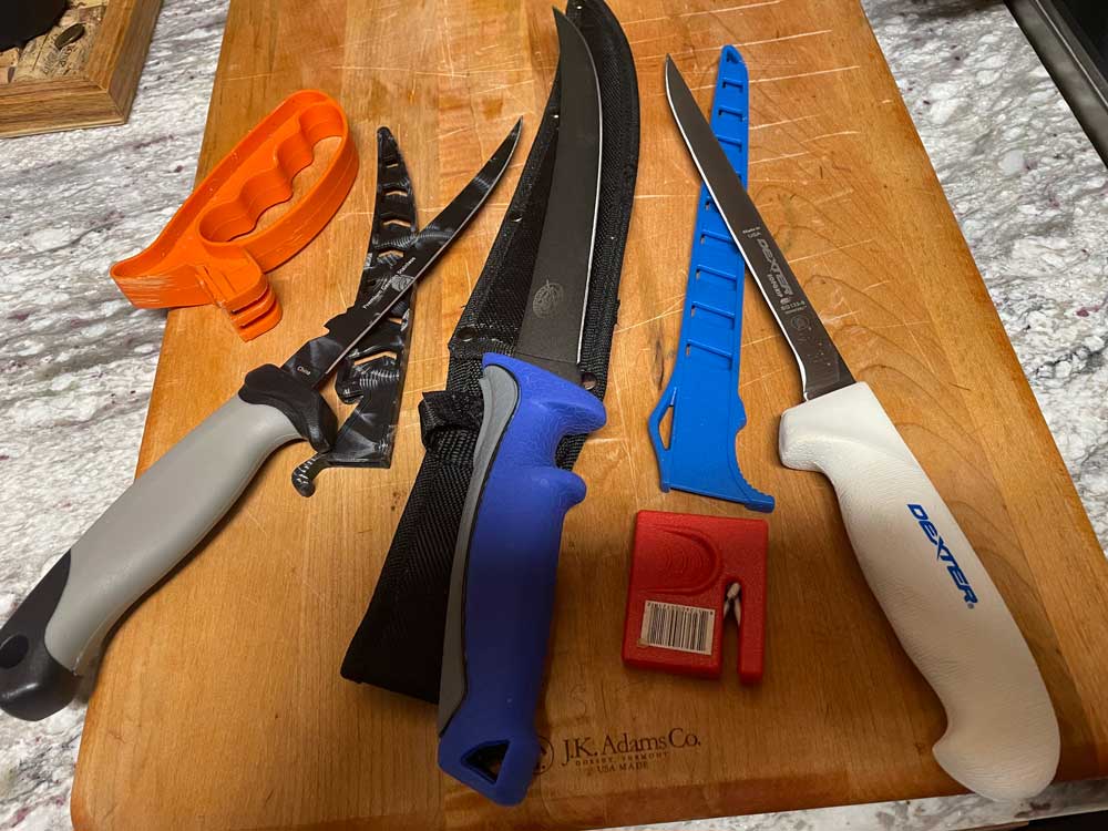 Set of Floating Fish Knives, fishing knives, fish prep-knives, 3
