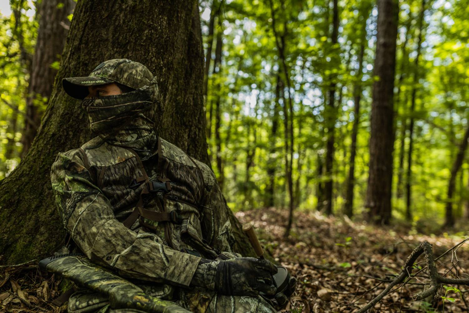 man listening to turkey gobbles